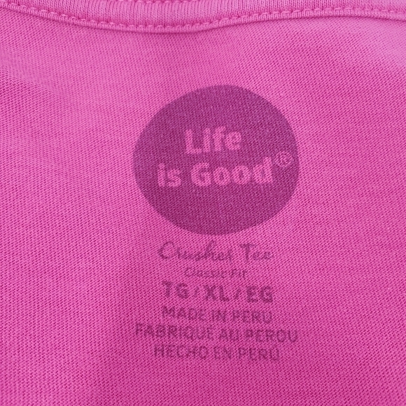 LIFE IS GOOD SUNDAY FUNDAY HOT PINK SHORT SLEEVE T-SHIRT CRUSHER TEE WOMEN XL - Picture 10 of 11